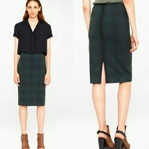 Rag & Bone Forest Green check skirt
